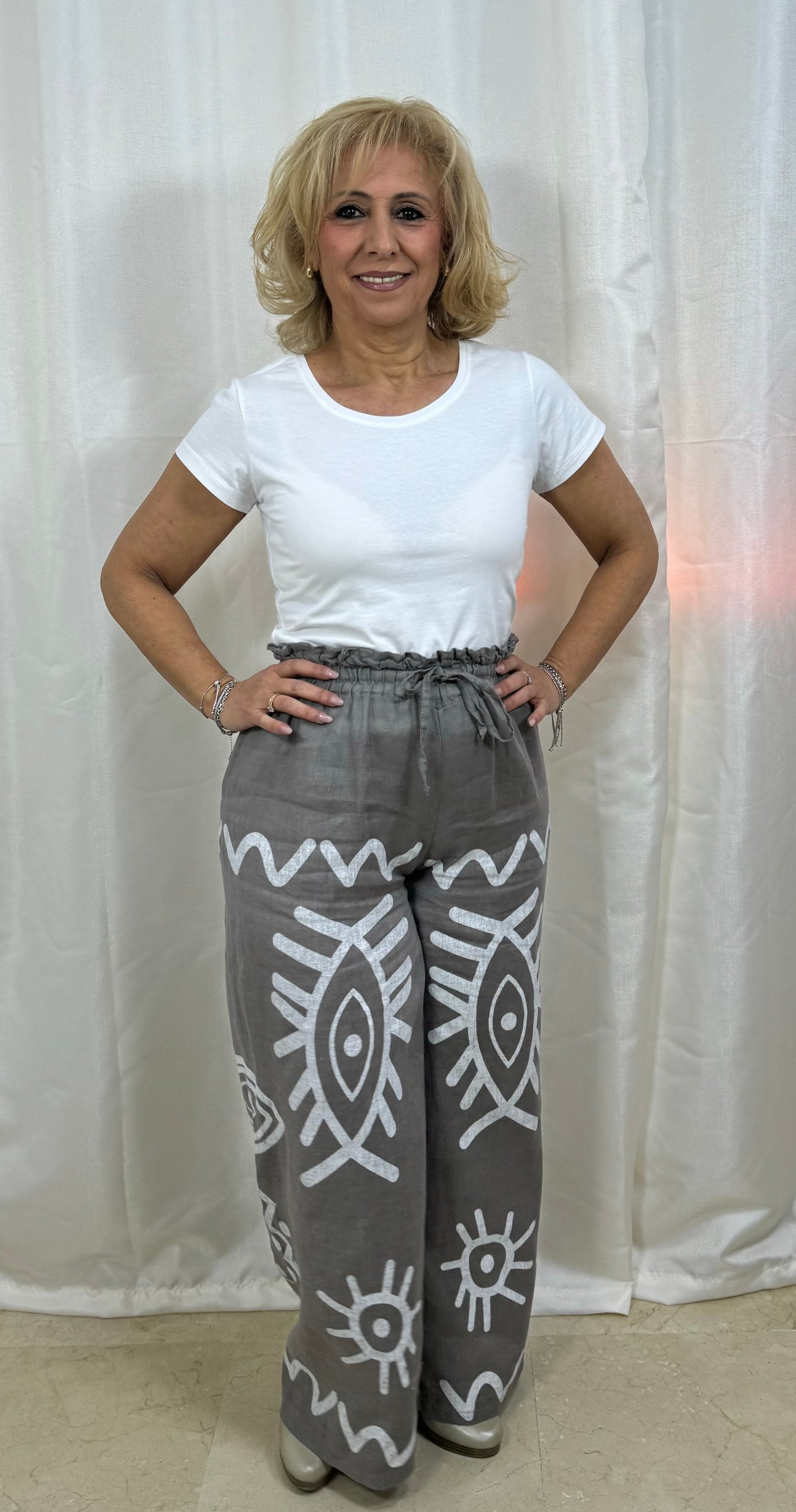 Pantalón taupe lino